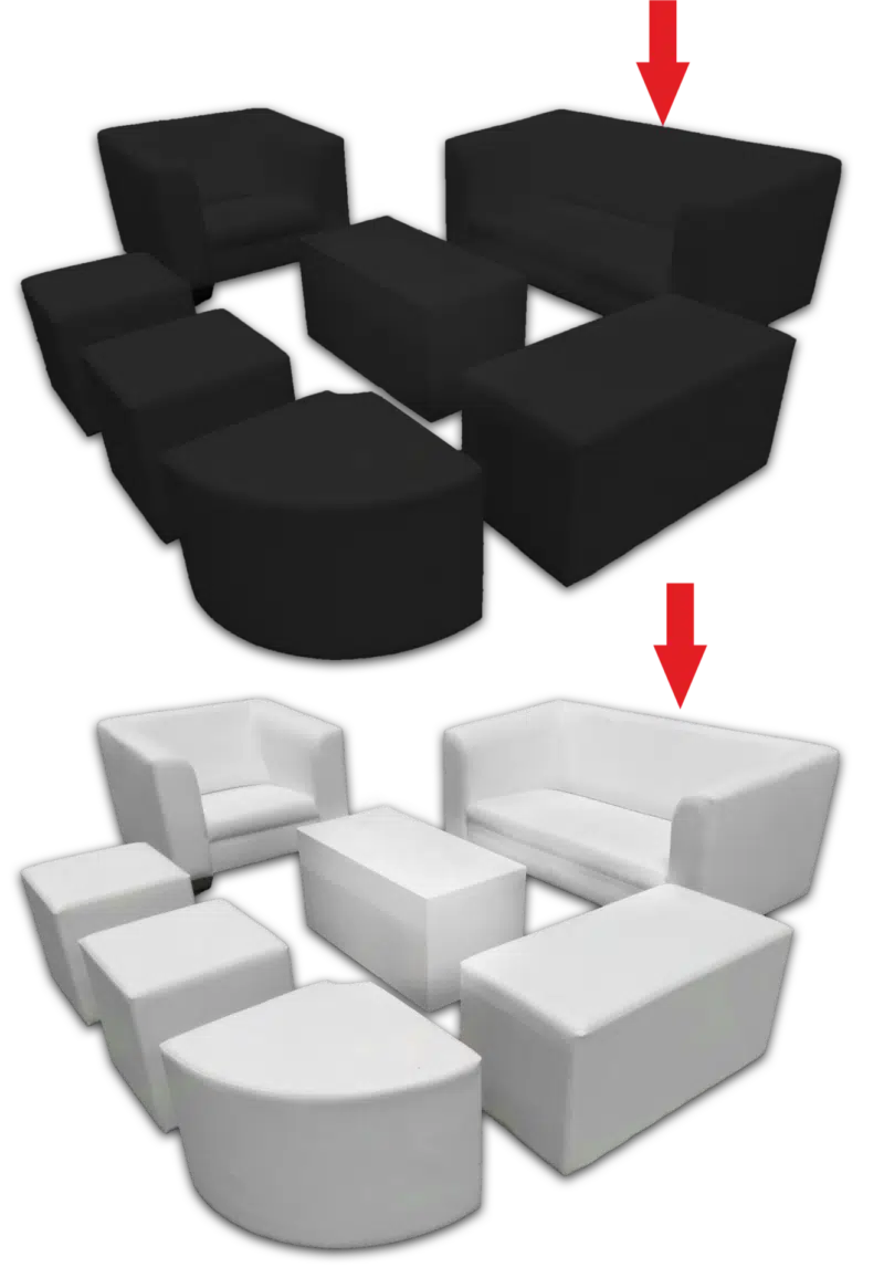 Lounge Couch 3er weiß